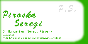 piroska seregi business card